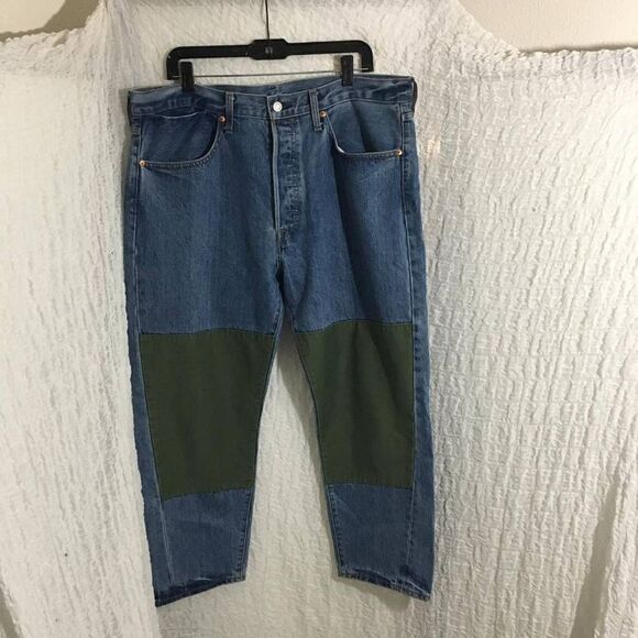 Levi's Drop Crop Button Fly Patchwork Men's Jeans Size 36 - Picture 2 of 10